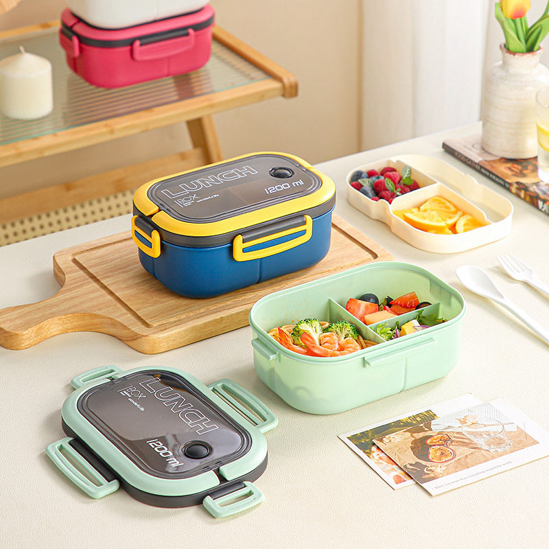 Double-Layer Bento Lunch Box – Microwaveable with Compartments | Office & Meal Prep Friendly