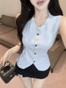 Women's Knitted Summer Vest – Unique Sleeveless Lightweight Trendy Top