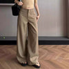 Women’s Low-Rise Straight Wide-Leg Tailored Trousers