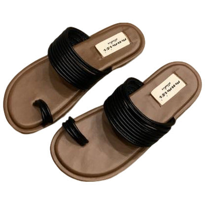 Roman Royal Toe Ring Flat Slippers for Women – Outdoor Sandals