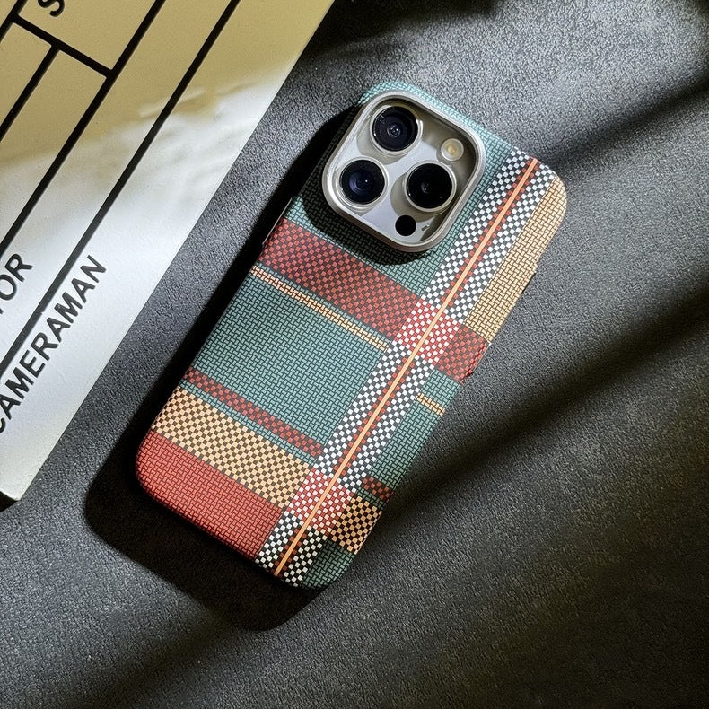 Magnetic Kevlar Texture Phone Case – Luminous Galaxy Design with Strong Magnetic Suction