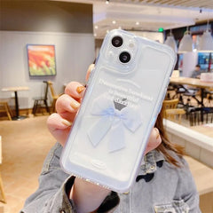 Bowknot Soft Transparent Phone Case – Cute All-Inclusive Cover with Ribbon Design