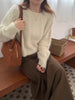 Women’s Mohair Cable Knit Cropped Sweater with Soft Plush Texture