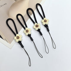 Cartoon lanyard for Pink Text Black Cat Cartoon Phone Charm