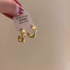 Irregular Gold Minimalist Hoop Stud Earrings