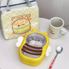Cute Duck & Bee Stainless Steel Lunch Box 304 Insulated Large Capacity Bento with Compartments
