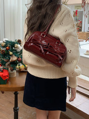 Cherry Gloss Bow Pocket Handbag