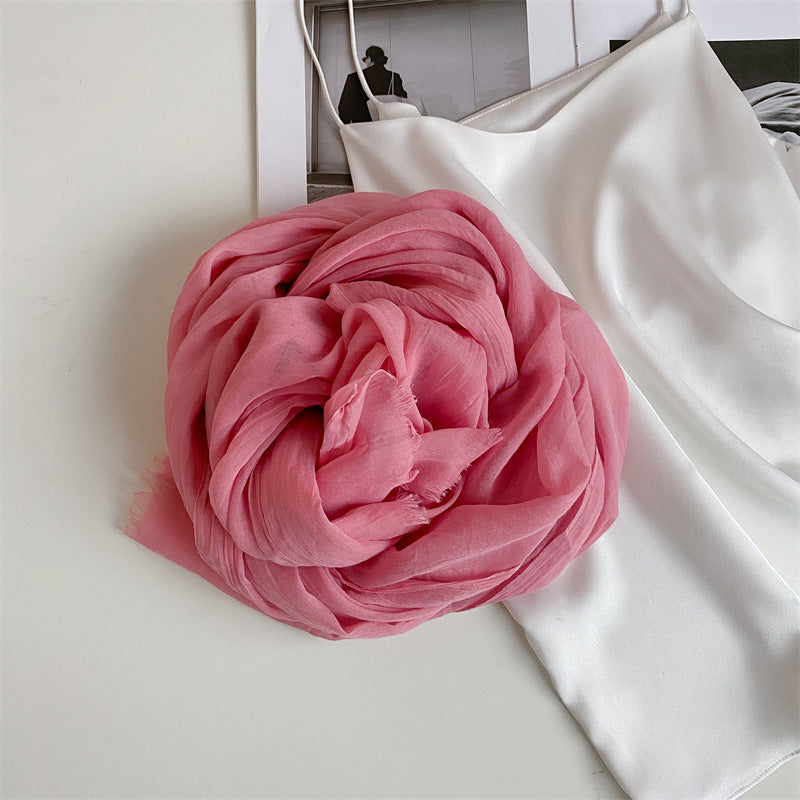 Cotton Linen Shawl Scarf – Lightweight Sun Protection Travel Wrap for Women