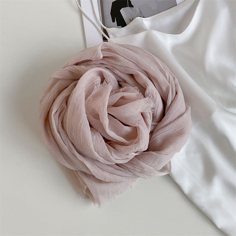 Cotton Linen Shawl Scarf – Lightweight Sun Protection Travel Wrap for Women
