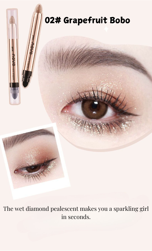 NOVO Lazy Dual-Ended Highlighter Eyeshadow Stick, Pearlescent Shimmer for Contouring and Brightening, One-Swipe Application, Affordable for Students