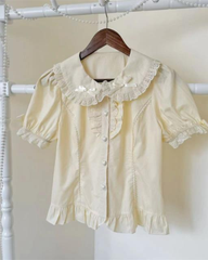 Cute Lolita Doll Collar Puff Sleeve Blouse
