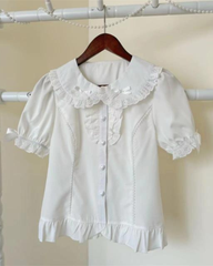 Cute Lolita Doll Collar Puff Sleeve Blouse