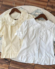 Cute Lolita Doll Collar Puff Sleeve Blouse