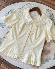 Cute Lolita Doll Collar Puff Sleeve Blouse