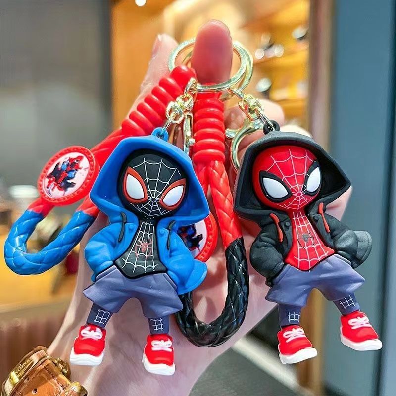 Cartoon Avengers Spider-Man Keychain - Creative Couple Backpack Pendant, Car Keychain Ornament