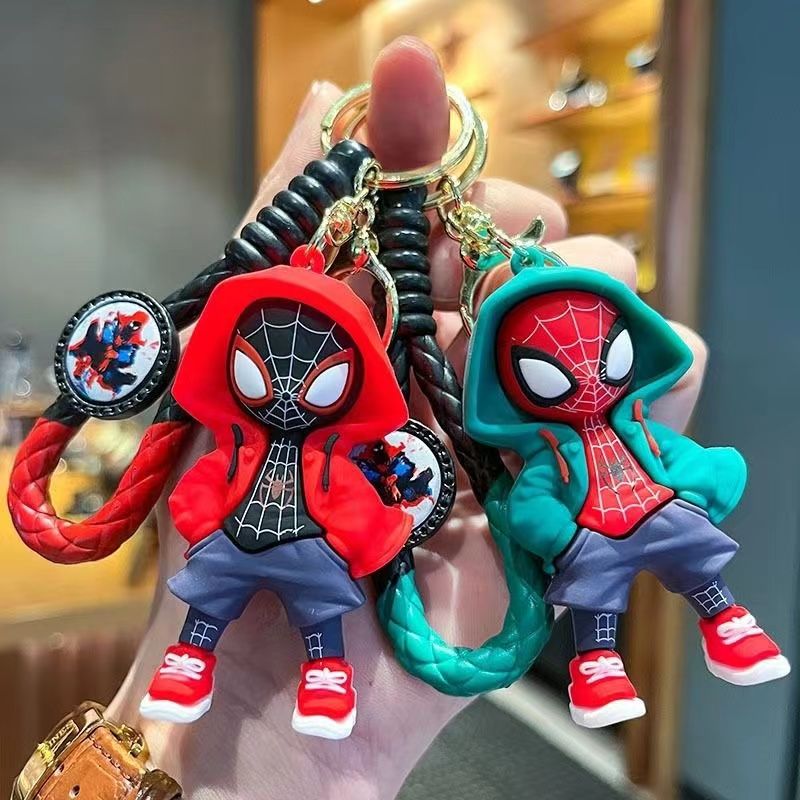 Cartoon Avengers Spider-Man Keychain - Creative Couple Backpack Pendant, Car Keychain Ornament