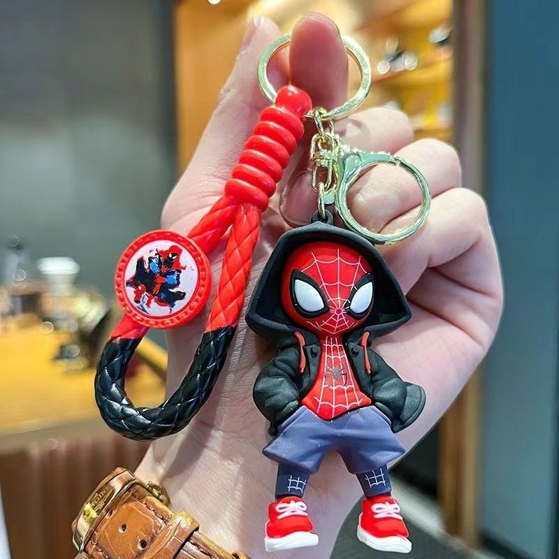 Cartoon Avengers Spider-Man Keychain - Creative Couple Backpack Pendant, Car Keychain Ornament