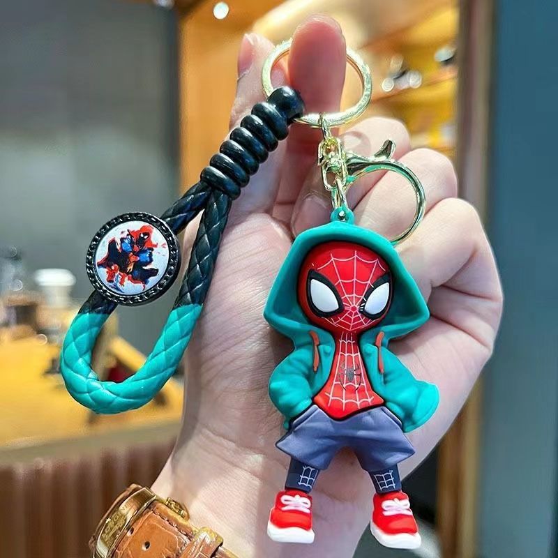 Cartoon Avengers Spider-Man Keychain - Creative Couple Backpack Pendant, Car Keychain Ornament