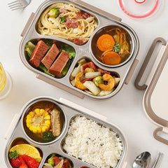 304 Stainless Steel Thermal Insulated Lunch Box - Divided Bento Box for Students & Office Workers, Microwave Safe