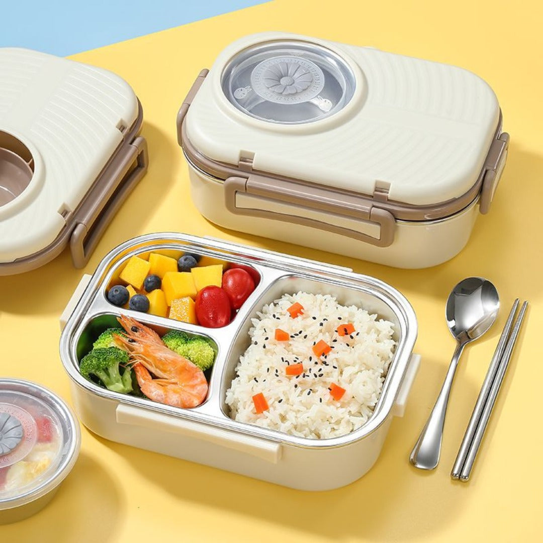 304 Stainless Steel Leak-Proof Soup Bowl Lunch Box - Thermal Insulated Single-Serving Bento Box for Students & Office Workers