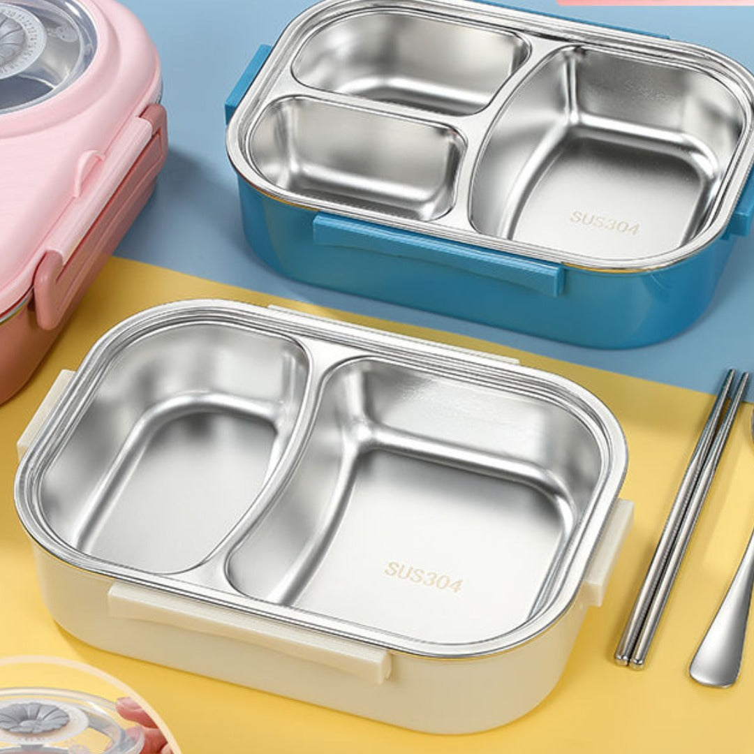 304 Stainless Steel Leak-Proof Soup Bowl Lunch Box - Thermal Insulated Single-Serving Bento Box for Students & Office Workers