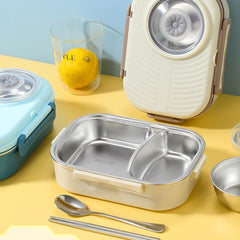 304 Stainless Steel Leak-Proof Soup Bowl Lunch Box - Thermal Insulated Single-Serving Bento Box for Students & Office Workers