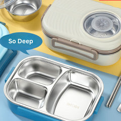 304 Stainless Steel Leak-Proof Soup Bowl Lunch Box - Thermal Insulated Single-Serving Bento Box for Students & Office Workers