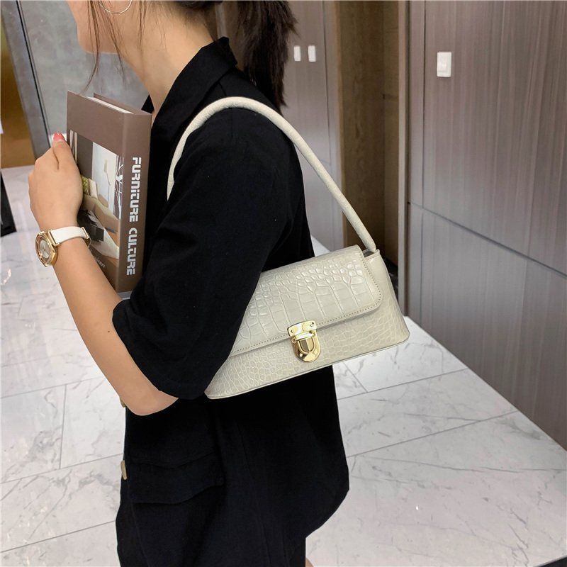 French Boutique Shoulder Bag for Women - Trendy Stone Texture Crossbody & Underarm Bag, Korean Style Fashion