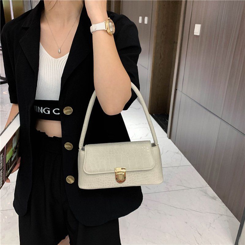 French Boutique Shoulder Bag for Women - Trendy Stone Texture Crossbody & Underarm Bag, Korean Style Fashion