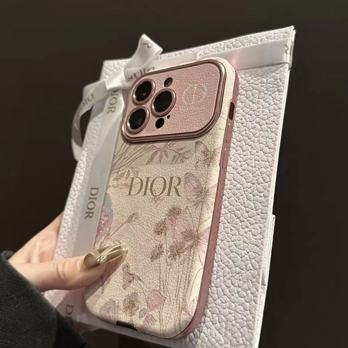 Luxury Leather Dio Phone Case for iPhone