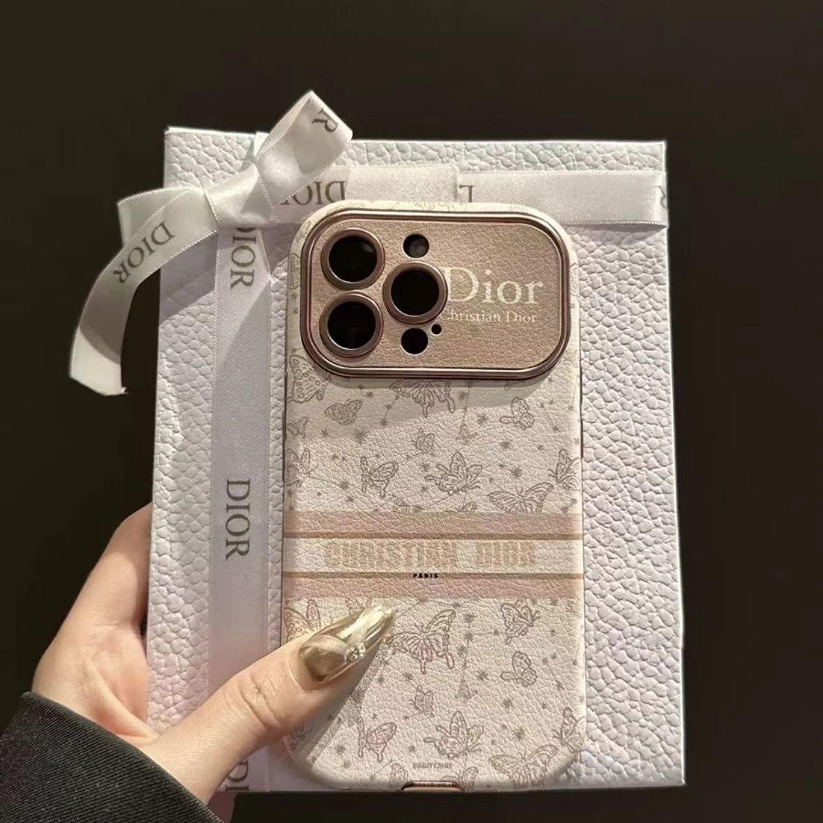Luxury Leather Dio Phone Case for iPhone