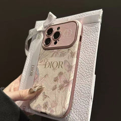 Luxury Leather Dio Phone Case for iPhone