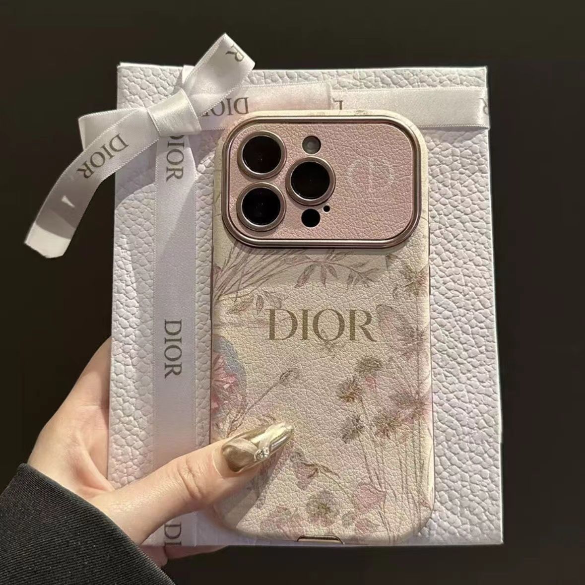 Luxury Leather Dio Phone Case for iPhone