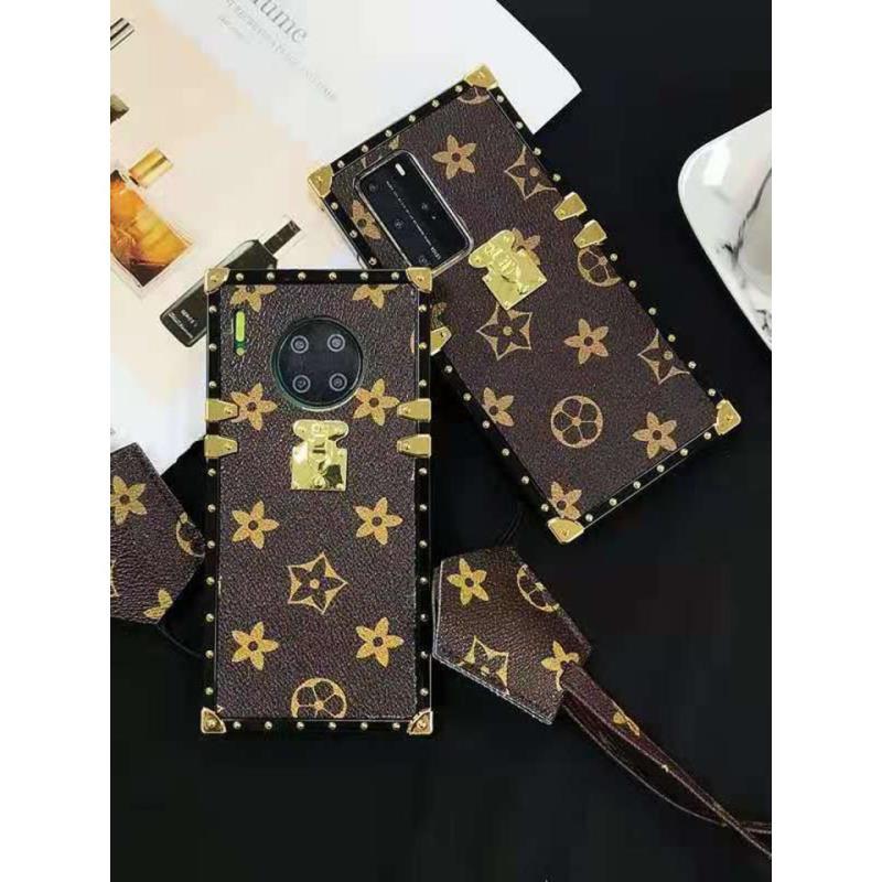 Luxurious Streetwear iPhone Case with Strap, Shockproof Square Design for iPhone