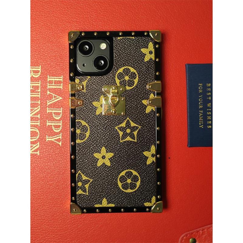 Luxurious Streetwear iPhone Case with Strap, Shockproof Square Design for iPhone