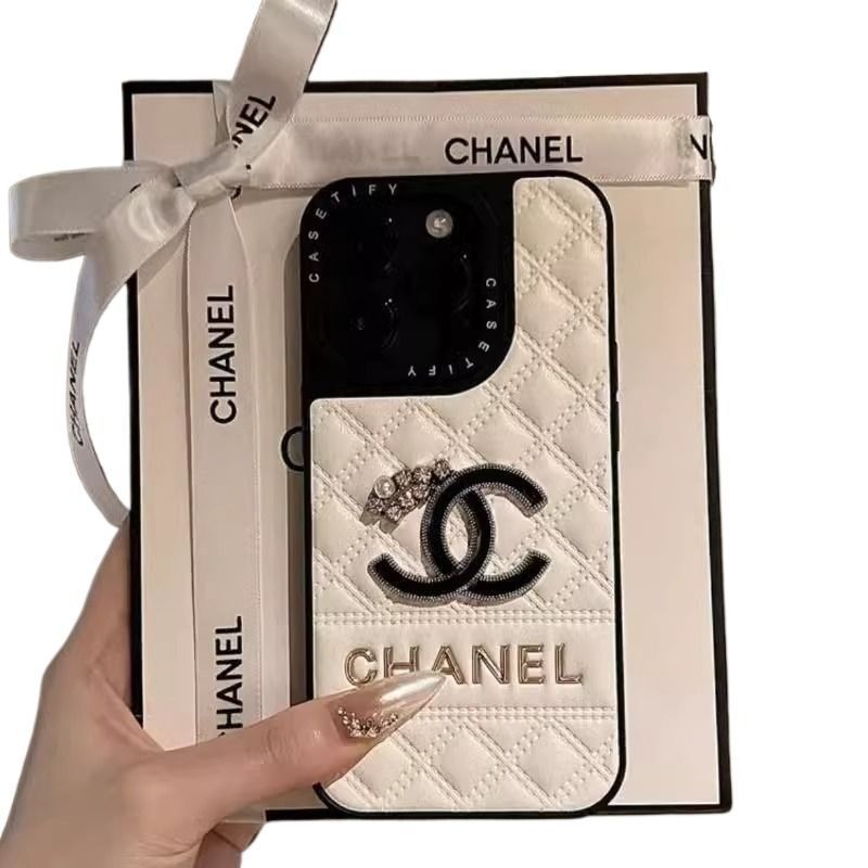 Luxury Chanel Style Leather iPhone Case, High-End, Personalized