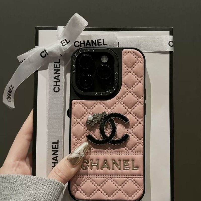 Luxury Chanel Style Leather iPhone Case, High-End, Personalized