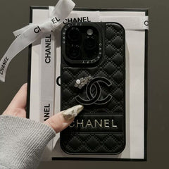 Luxury Chanel Style Leather iPhone Case, High-End, Personalized