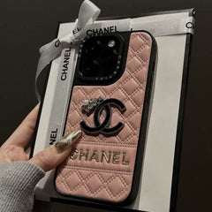 Luxury Chanel Style Leather iPhone Case, High-End, Personalized