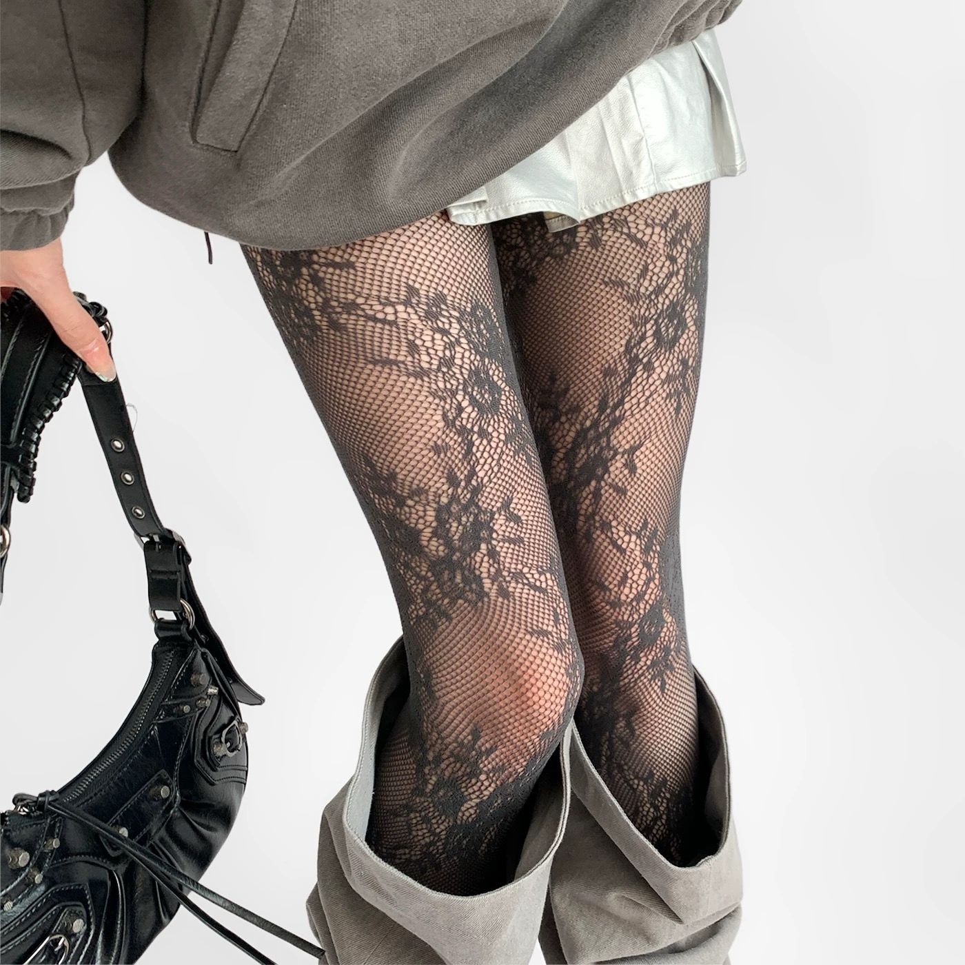 Lace Pantyhose – Hot Jacquard Mesh Tights in Melad Color Tone Stockings