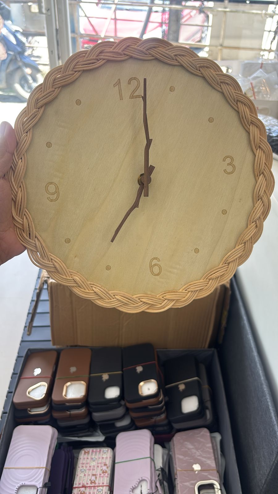 Zen Rattan Silent Wall Clock – Japanese Minimalist Home Decor
