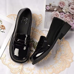 Uniity Brown JK Uniform Shoes - Lightweight Japanese School Loafers for Girls