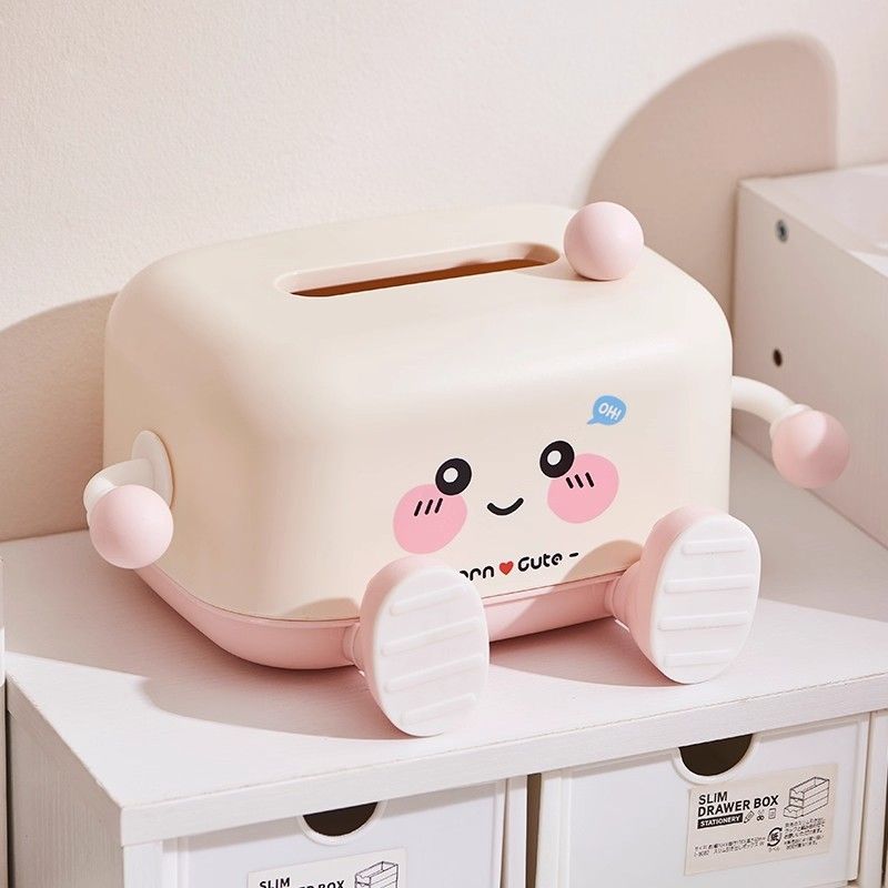 GZP Cute Cartoon Tissue Box – Decorative Cream Style Paper Towel Holder for Desk or Living Room