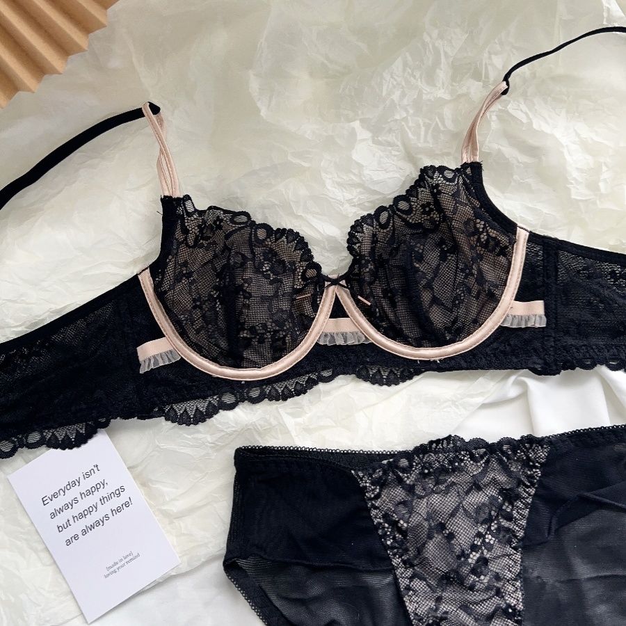 Sexy Lace Bunny Ear Bra and Panty Set – Ultra-Thin Soft Underwire Lingerie