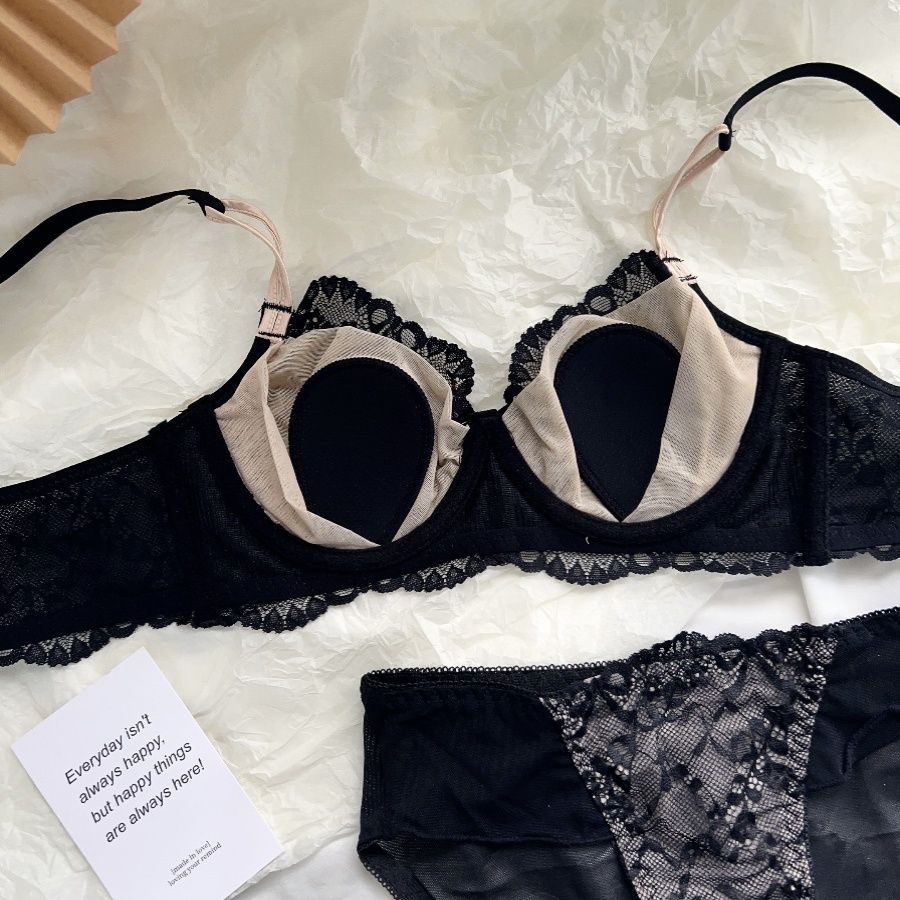 Sexy Lace Bunny Ear Bra and Panty Set – Ultra-Thin Soft Underwire Lingerie
