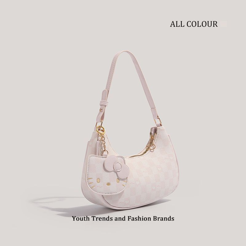 Cuvea Korres Hello Kitty Crescent Shoulder Bag – Korean Style Underarm Purse for Women