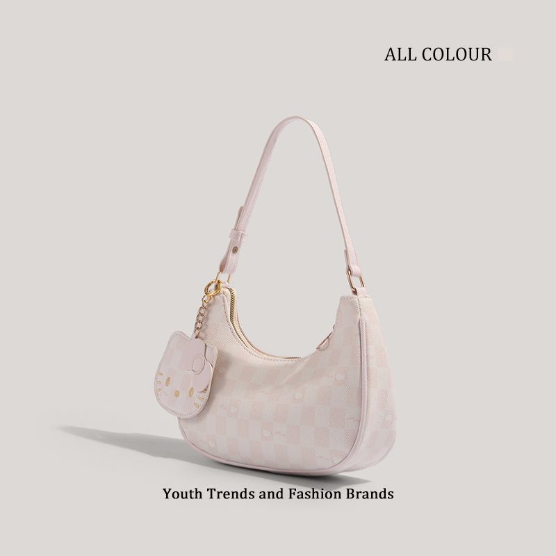 Cuvea Korres Hello Kitty Crescent Shoulder Bag – Korean Style Underarm Purse for Women
