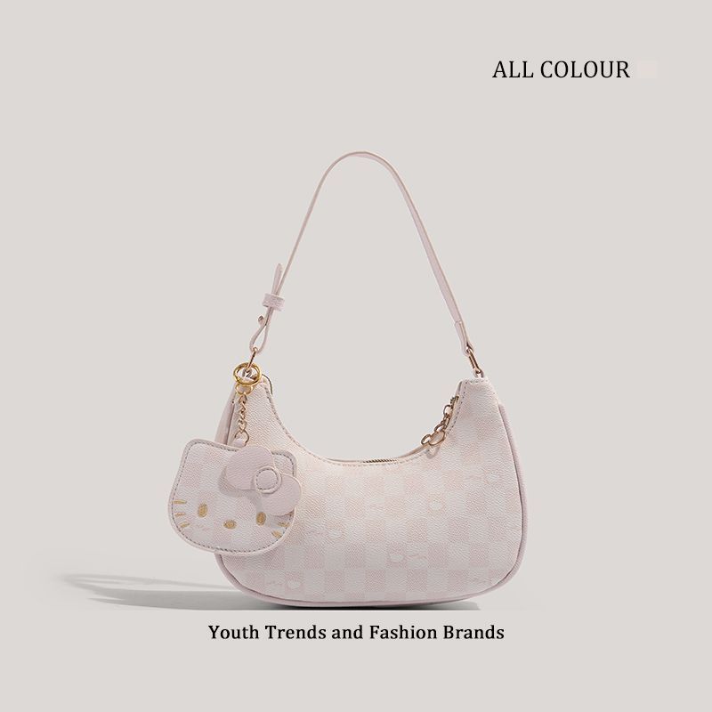 Cuvea Korres Hello Kitty Crescent Shoulder Bag – Korean Style Underarm Purse for Women