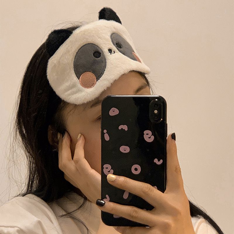 Cute Panda Eye Mask for Sleeping – Soft Plush Light Blocking Sleep Mask