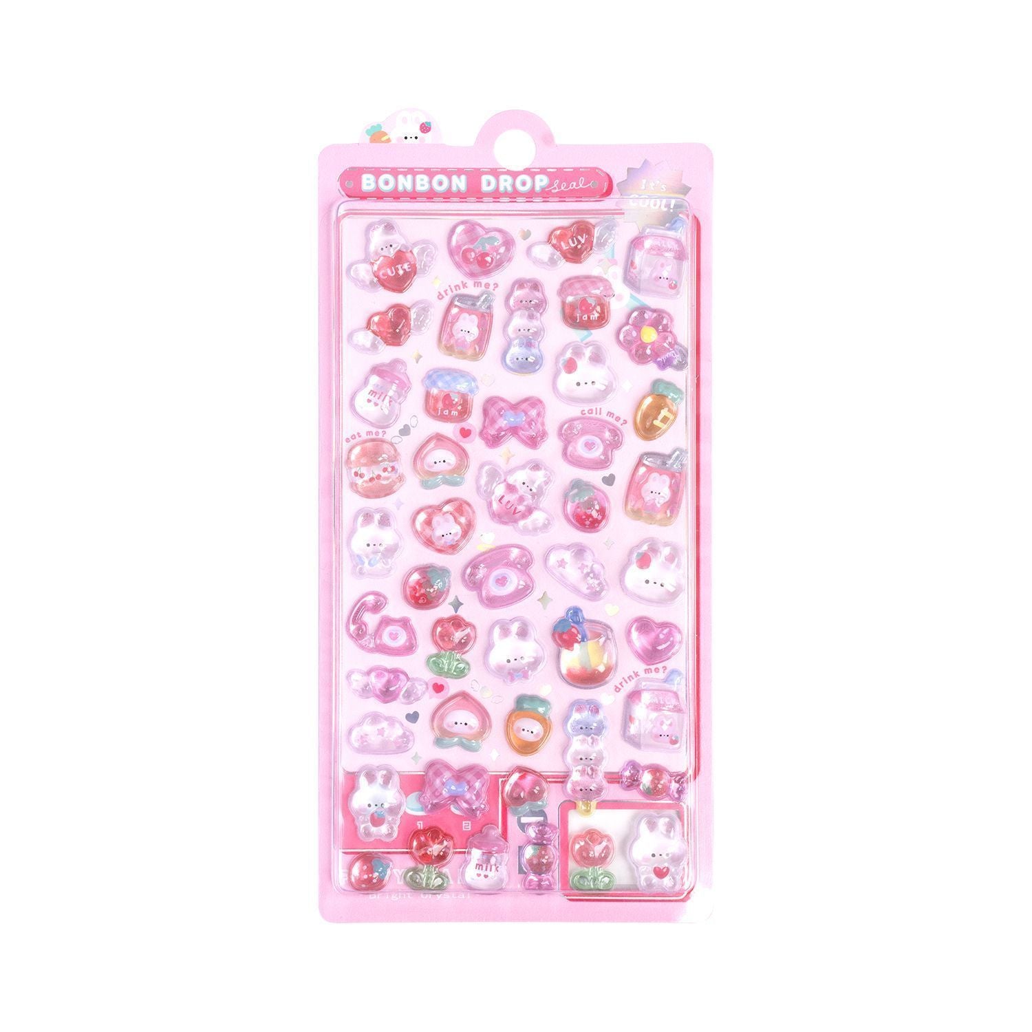Cute 3D Cartoon Embossed Hollow Stickers Set